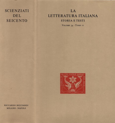 La letteratura italiana. Storia e testi. Galileo e gli scienziati del Seicento. Scienziati del Seicento