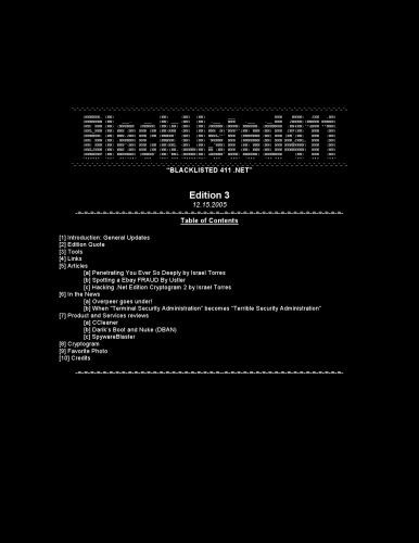 [Magazine] Blacklisted 411. Edition 3