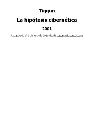 La Hipótesis Cibernética