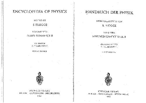 Handbuch der Physik. Strömungsmechanik 2