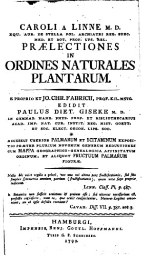 Praelectiones in Ordines Naturales Plantarum