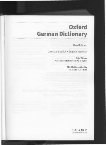 Oxford German Dictionary (part 1)