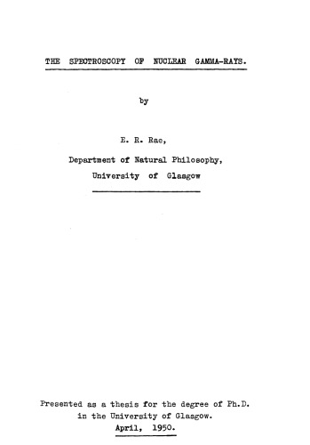 The Spectroscopy of Nuclear Gamma-Rays