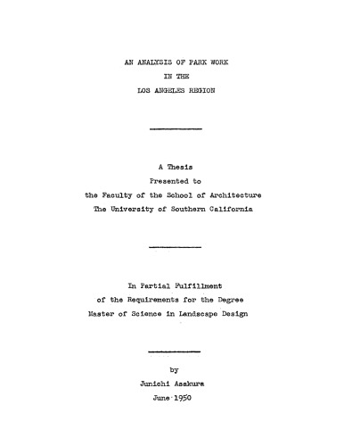 An analysis of park work in the Los Angeles region