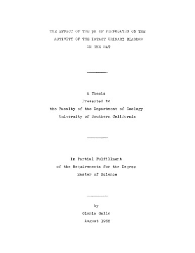 The effect of the pH of perfusates on the activity of the intact urinary bladder in the rat