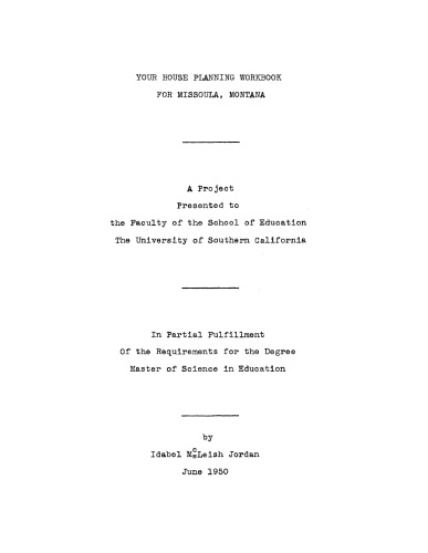 Your house planning workbook for Missoula, Montana