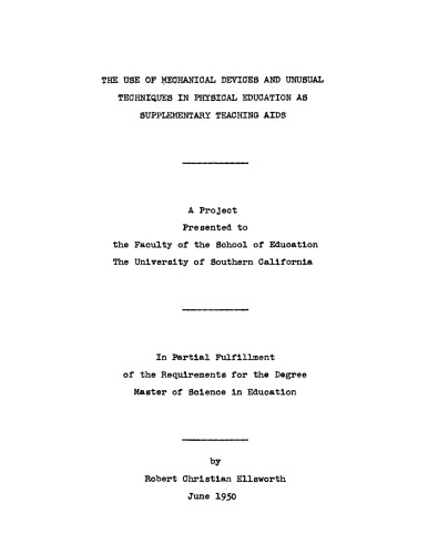 The use of mechanical devices and unusual techniques in physical education as supplementary teaching aids