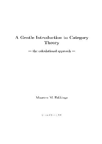 A gentle introduction to category theory. The calculational approach