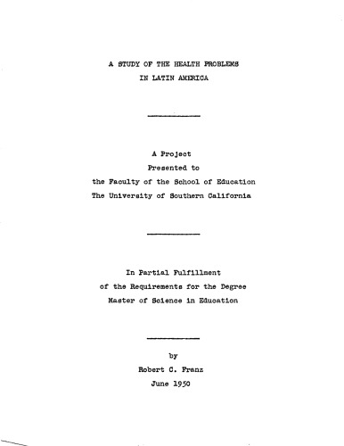 A study of the health problems in Latin America