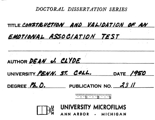 CONSTRUCTION AND VALIDATION OF AN EMOTIONAL ASSOCIATION TEST