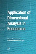 Application of dimensional analysis in economics