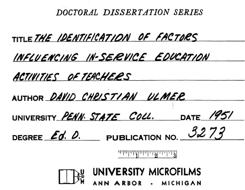 The Identification of Factors Influencing Inservice Education Activities of Teachers