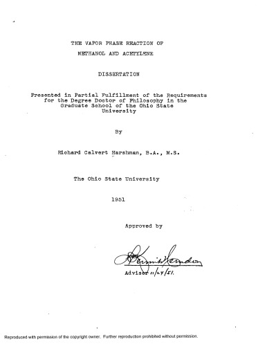 THE VAPOR PHASE REACTION OF METHANOL AND ACETYLENE