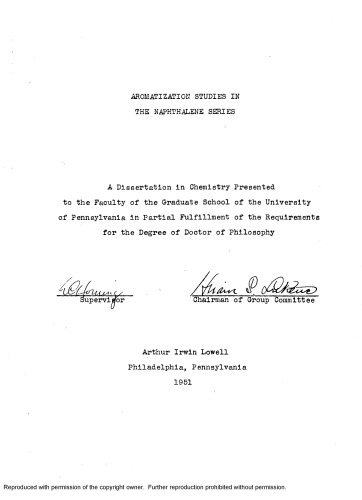 AROMATIZATION STUDIES IN THE NAPHTHALENE SERIES