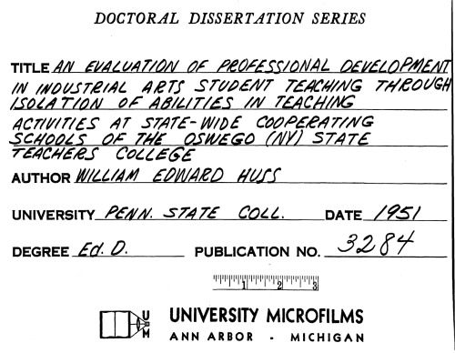 AN EVALUATION OF PROFESSIONAL DEVELOPMENT IN INDUSTRIAL ARTS STUDENT-TEACHING THROUGH ISOLATION OF ABILITIES IN TEACHING ACTIVITIES ATSTATE-WIDE COOPERATING SCHOOLS OF THE OSWEGO (NEW YORK) STATE TEACHERS COLLEGE