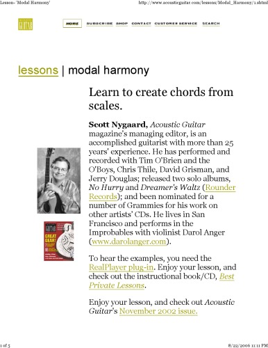 Modal harmony (ag 02). Learn to create chords from scales