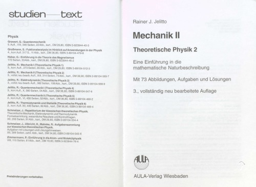 Theoretische Physik: eine Einführung in die mathematische Naturbeschreibung, 2. Mechanik. - 2.