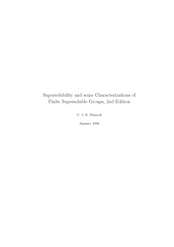 Supersolubility and some Characterizations of Finite Supersoluble Groups