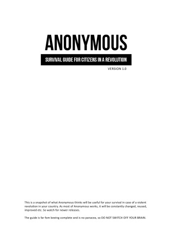 Anonymous - Survival Guide for Citizens in a Revolution