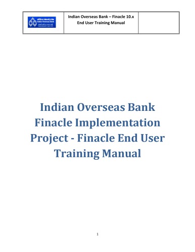 FINACLE_Bank_Manual