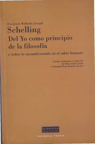 Del Yo como principio de la filosofía o Sobre lo incondicionado en el saber humano