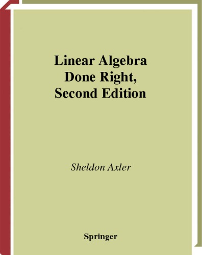 Linear Algebra Done Right