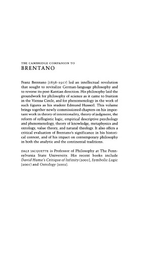 The Cambridge Companion to Brentano