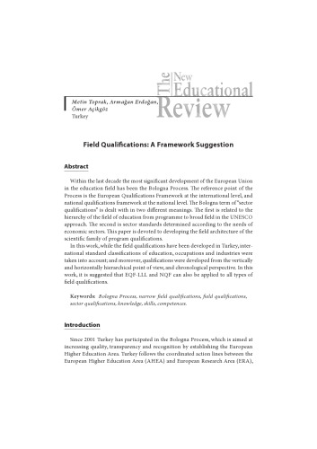 Field qualifications for social sciences: A framework