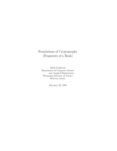 Foundations of Cryptography