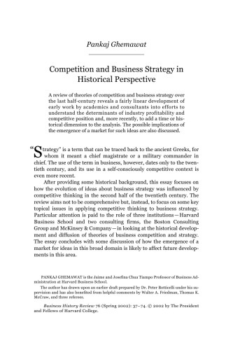 Competition and Business Strategy in Historical Perspective