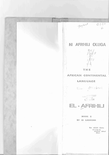 El-Afrihili: The African Continental Language