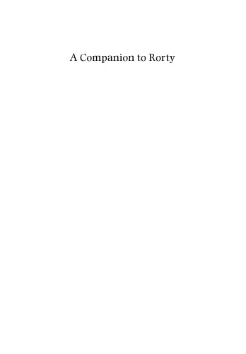 A Companion To Rorty