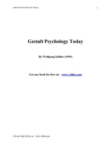 gestalt psychology today