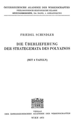 Die Überlieferung der Strategemata des Polyainos