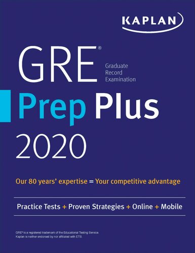 GRE prep plus 2020: practice tests + proven strategies + online + video + mobile