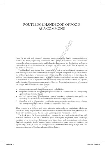 Routledge Handbook of Food as a Commons