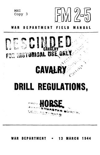 Cavalry drill regulations, horse