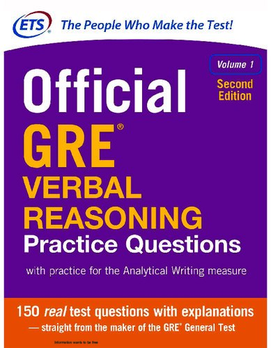 Official GRE Verbal Reasoning Practice Questions, Second Edition