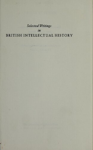 Selected Writings in British Intelectual History