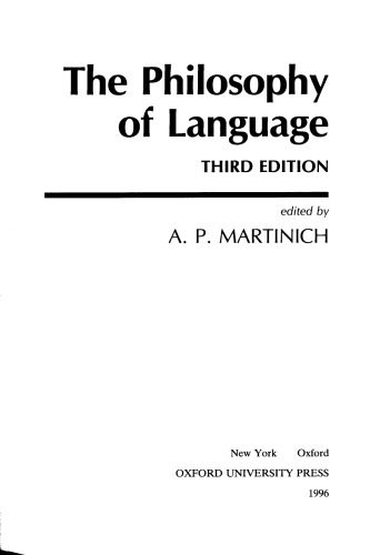 The philosophy of language