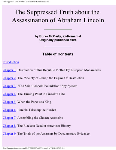 The Suppressed Truth about the Assassination of Abraham Lincoln