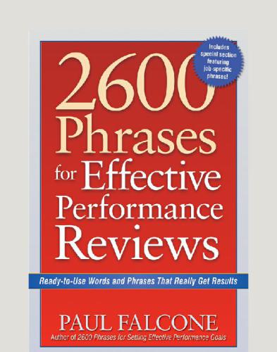 2600 phrases for effective performance reviews : ready-to-use words and phrases that really get results