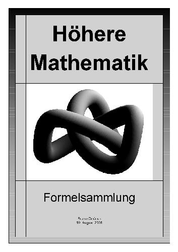 Hoehere Mathematik Formelsammlung