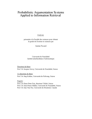 Probabilistic Argumentation Systems Applied to Information Retrieval