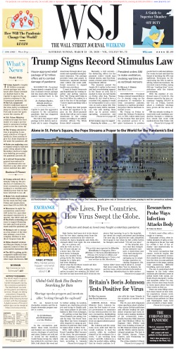 Wall Street Journal Saturday March 28, 2020