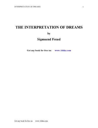 The Interpretation Of Dreams