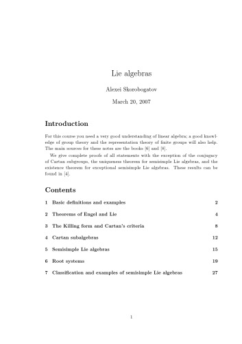 Lie Algebras