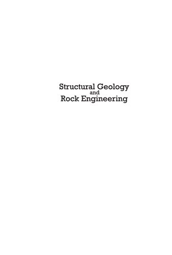 Structural Geology and Rock Engineering