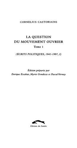 La question du mouvement ouvrier