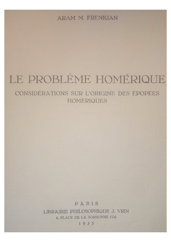 Le probleme homerique